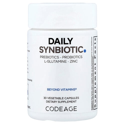 Codeage, Daily Synbiotic, tägliches Synbiotikum, 30 pflanzliche Kapseln