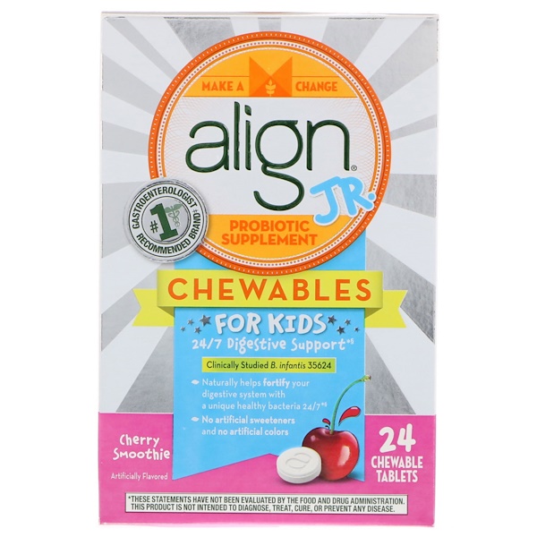 Align Probiotics, 24/7 Digestive Support, Jr. Probiotic Supplement, Chewables for Kids, Cherry