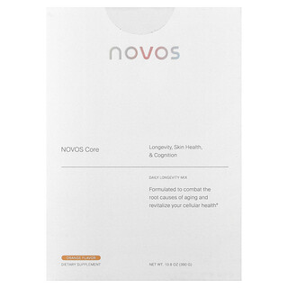 NOVOS, Novos Core, daglig langtidsblanding, appelsin, 30 pakker, 0,46 oz (13 g) per pakke