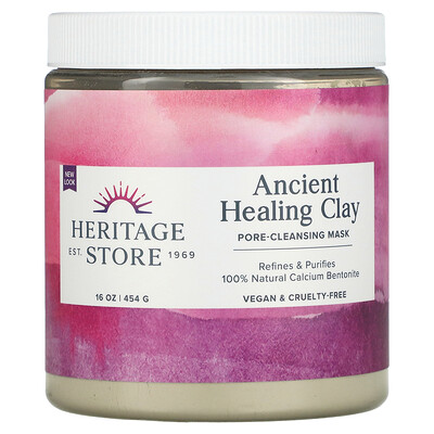 

Heritage Store, Ancient Healing Clay, Pore-Cleansing Beauty Mask, 16 oz (454 g)