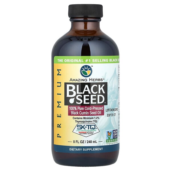 Amazing Herbs Premium Black Seed™, 100% Pure Cold-Pressed Black Cumin Seed Oil, 8 fl oz (240 ml)