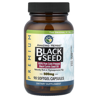 Amazing Herbs, Black Seed™, 500 mg, 90 cápsulas blandas