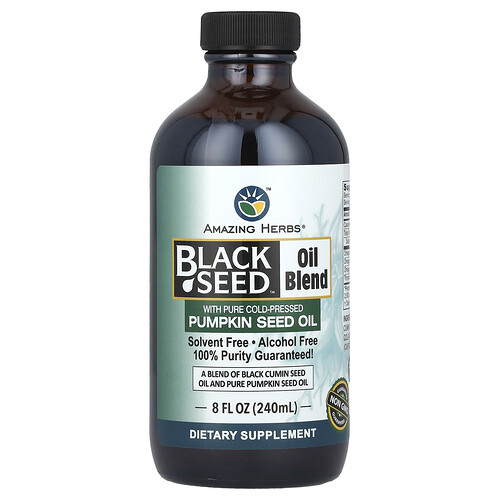 Amazing Herbs Black Seed™ Oil Blend with Pumpkin Seed Oil, 8 fl oz (240 ml)