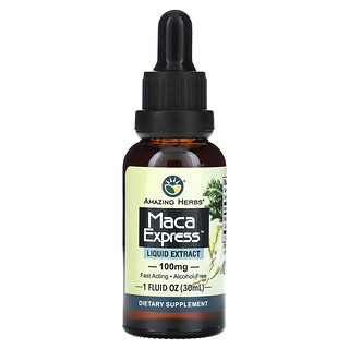 Amazing Herbs, Maca Express 液体提取物，100 毫克，1 液量盎司（30 毫升）
