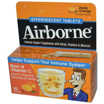AirBorne Шипучие таблетки апельсиновым вкусом, 10 таблеток