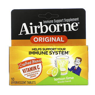 AirBorne, مكمل غذائي لدعم المناعة، بنكهة الليمون، 10 أقراص فوارة