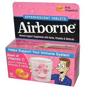 Купить AirBorne, Шипучие таблетки, со вкусом розового  грейпфрута, 10 таблеток  на IHerb