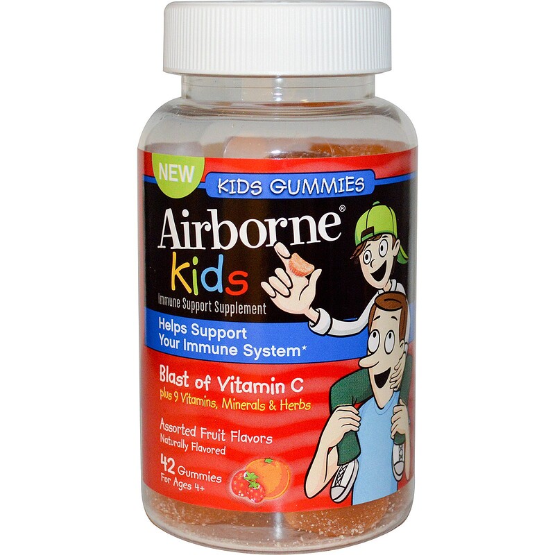 AirBorne, Kids, Blast of Vitamin C, For Ages 4+, Assorted Fruit Flavors