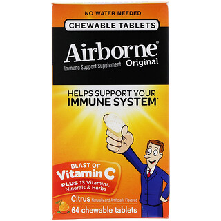 AirBorne, взрыв витамина C, с цитрусовым вкусом, 64 жевательных таблетки