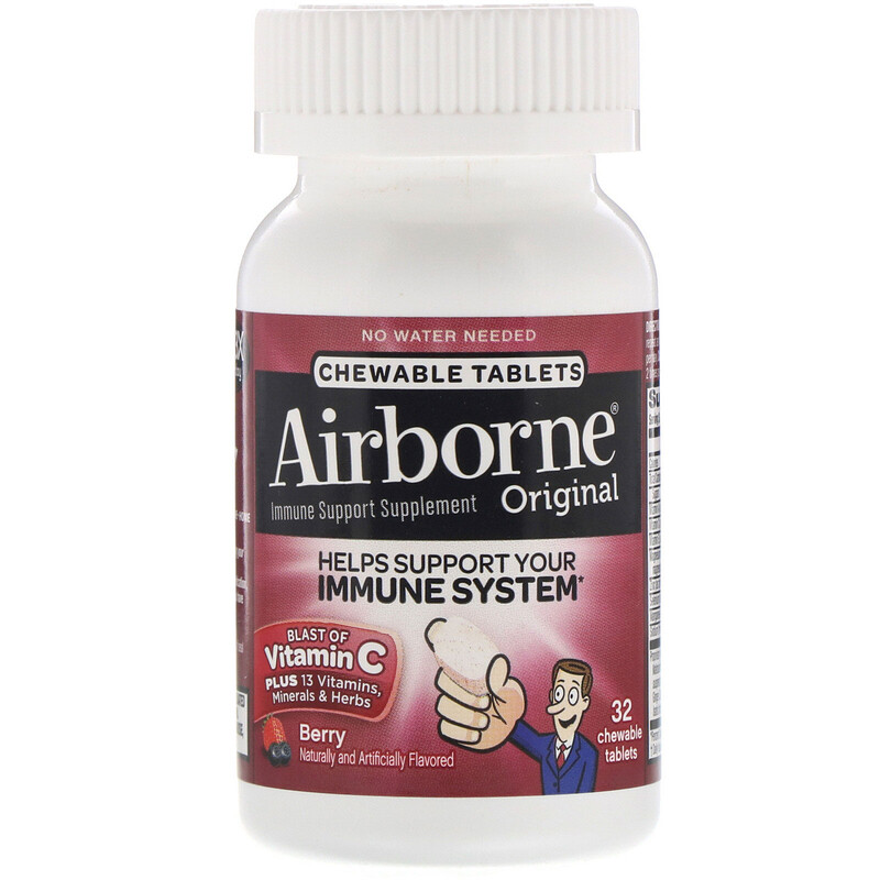 AirBorne, Original Immune Support Supplement, Berry, 32 Chewable ...