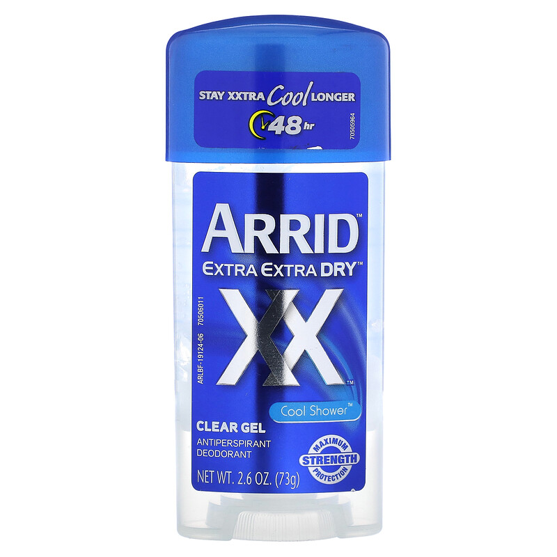 Extra Extra Dry XX, Clear Gel Antiperspirant Deodorant, Cool Shower, 2.6 (73 g)