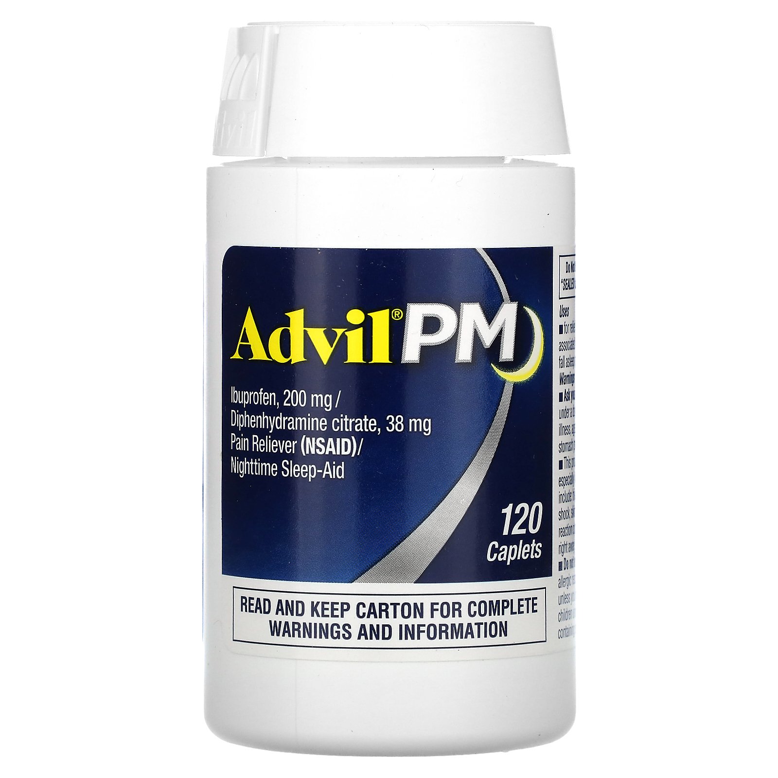 Advil, PM, Ibuprofen, 200 mg , 120 Coated Caplets