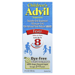 Advil voor kinderen, koorts, voor kinderen van 2-11 jaar, witte druif, 4 fl oz (120 ml)