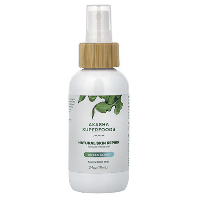 Product Image for Akasha Superfoods, Natural Skin Repair Mist, For Acne Prone Skin, Ocean Algae, 3.4 oz (111 ml)