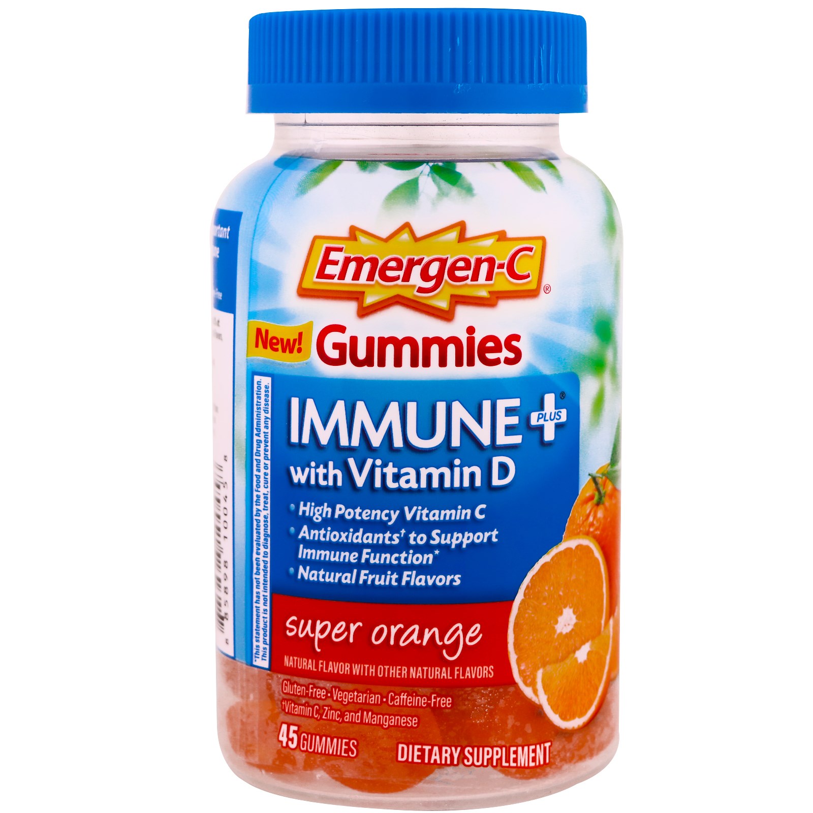 EmergenC, Immune Plus with Vitamin D Gummies, Super Orange, 45 Gummies