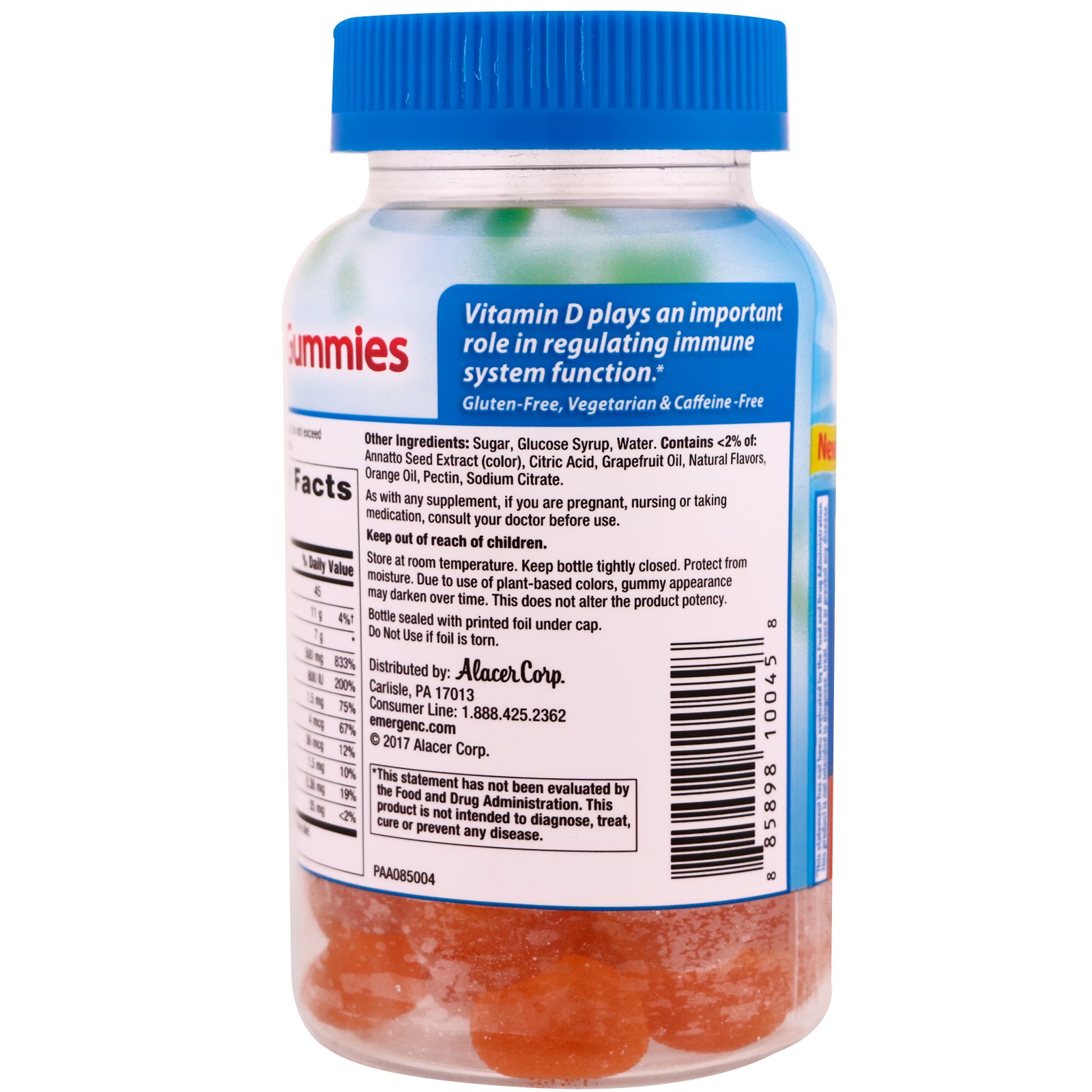 EmergenC, Immune Plus with Vitamin D Gummies, Super Orange, 45 Gummies