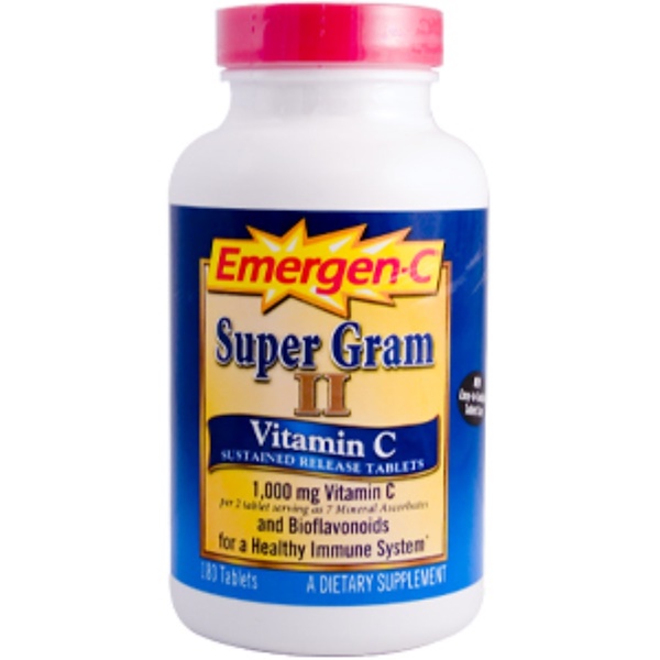 Emergen-C, Emergen-C, Super Gram II, Vitamin C, 1,000 mg, 180 Tablets (Discontinued Item) 