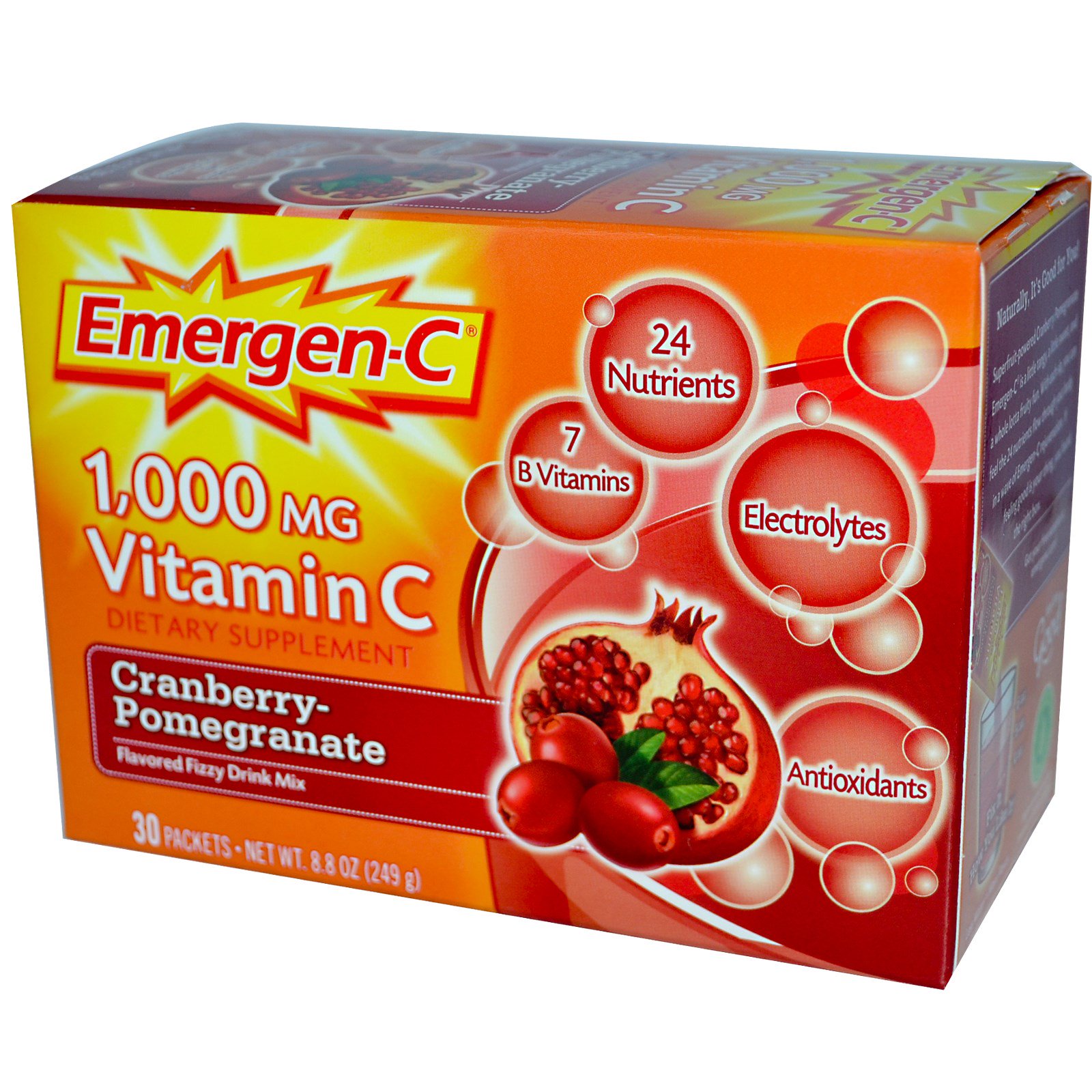 emergen c 1 000 mg vitamin c cranberry pomegranate 30 packets