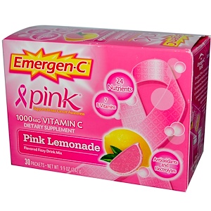 Купить Emergen-C, Pink, 1000 мг витамина C, розовый лимонад, 30 пакетиков, по 9,9 г каждый  на IHerb