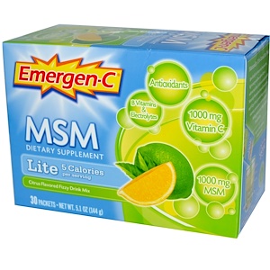 Отзывы о Эмерген-С, MSM, Lite, Citrus Flavored Fizzy Drink Mix, 30 Packets, 5.1 oz (144 g)