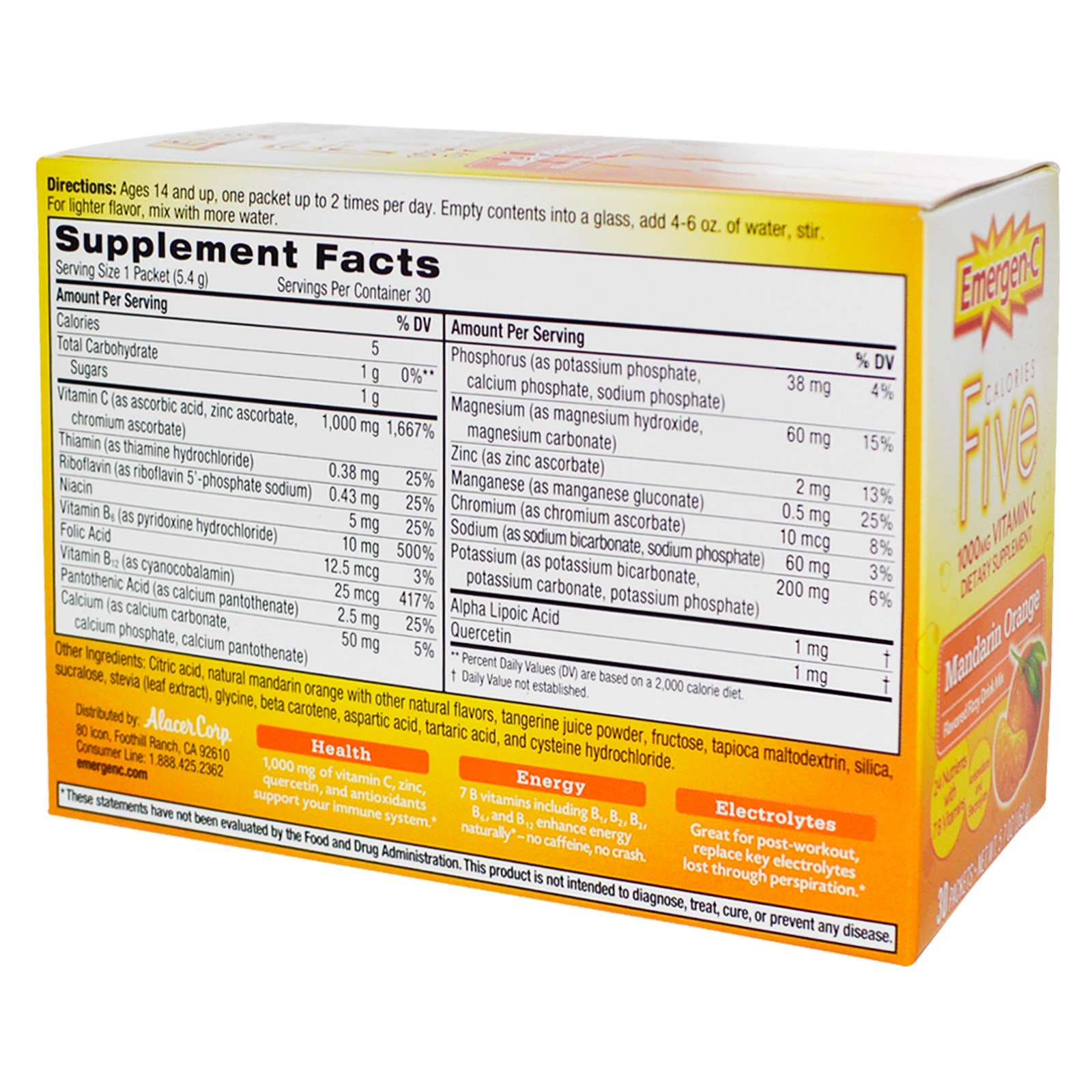 Emergen C Emergen C Five Calories 1000 Mg Vitamin C Mandarin Orange 30 Packets 5 4 G Each Iherb Emergen C Emergen C Five Calories 1000 Mg Vitamin C Mandarin Orange 30 Packets 5 4 G Each Iherb