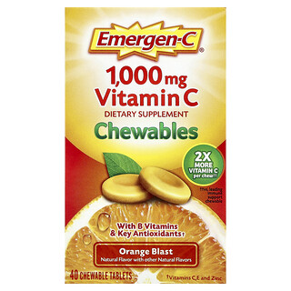 Emergen-C, Vitamine C Kauwtabletten, Orange Blast, 40 Kauwtabletten