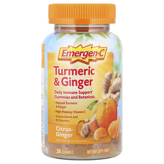 Emergen-C, Turmeric & Ginger, Citrus-Ginger, 36 Gummies