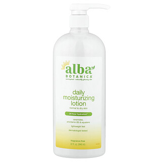 Alba Botanica, Daily Moisturizing Lotion, Normal to Dry Skin, Fragrance Free, 32 fl oz (946 ml)