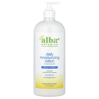 Alba Botanica, Daily Moisturizing Lotion, Normal to Dry Skin, Fresh Sunshine, 32 fl oz (946 ml)