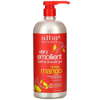 Alba Botanica, Very Emollient, Bath & Shower Gel, Honey Mango, 32 fl oz (946 ml)