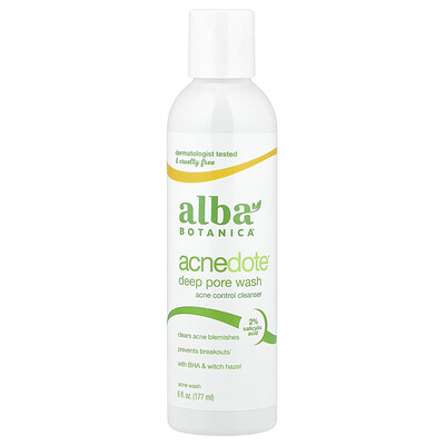Alba Botanica, Acnedote®, Limpieza profunda de los poros, 177 ml (6 oz. líq.)