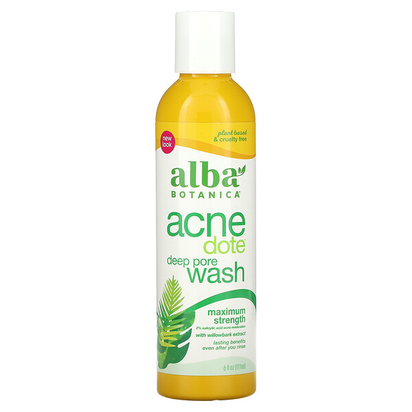 Alba Botanica, 粉刺淨，深入清潔，無油，6液盎司（177毫升）