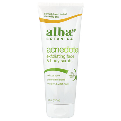 Alba Botanica, Acnedote®, Exfoliante facial y corporal, 237 ml (8 oz. líq.)