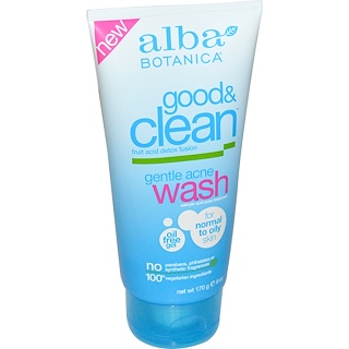 Alba Botanica, Good & Clean, мягкое средство от угрей, 6 унций (170 г)