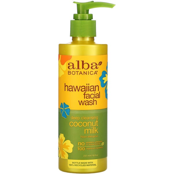 Alba Botanica, Hawaiian Facial Wash, Deep Cleansing Coconut Milk, 8 fl oz (237 ml)
