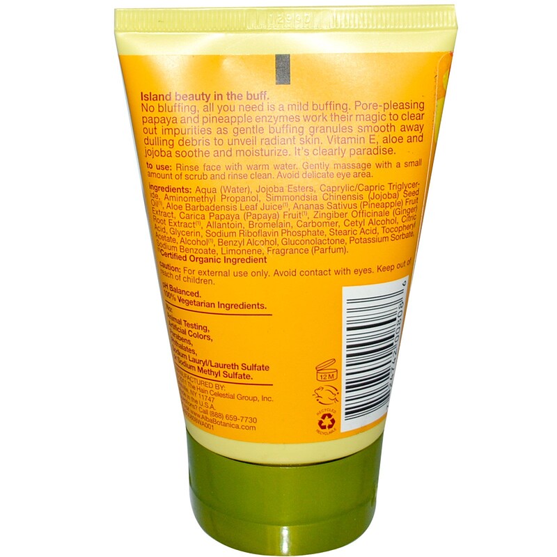 Alba Botanica, Natural Hawaiian Facial Scrub, Pineapple Enzyme, 4 oz