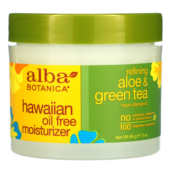 Alba Botanica, Гавайское увлажняющее средство без масла, очищающее алоэ и зеленый чай, 85 г (3 унции)