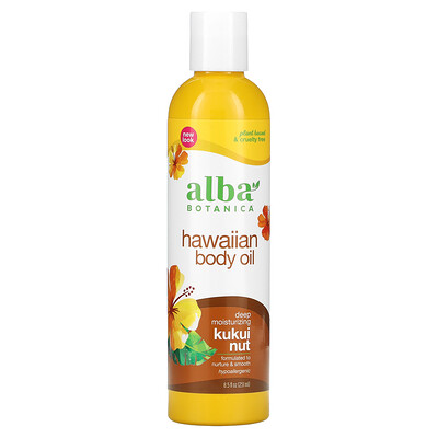 Alba Botanica Гавайское масло для тела, Орех кукуй, 8,5 жид. унций (251 мл)