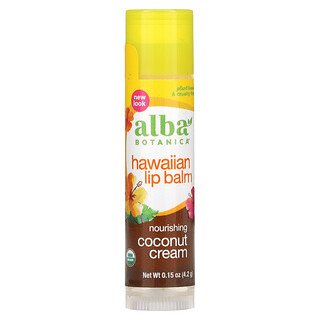 Alba Botanica, Hawaiian Lip Balm, Nourishing Coconut Cream, 0.15 oz (4.2 g)