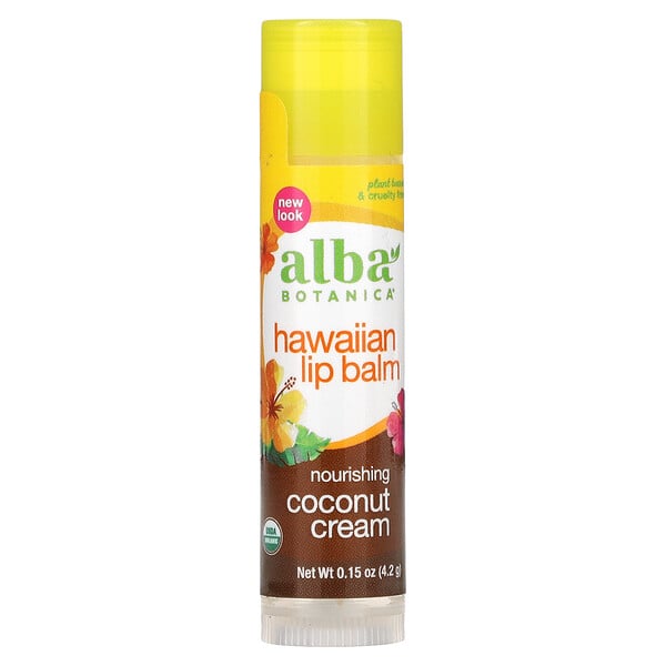 Alba Botanica, Hawaiian Lip Balm, Nourishing Coconut Cream, 0.15 oz (4.2 g)