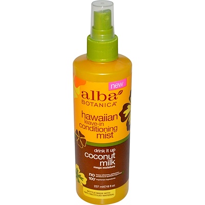Alba Botanica Гавайский спрей-кондиционер для волос с кокосовым молоком, Drink It Up, 8 жидких унций (237 мл)