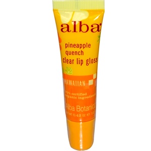 Купить Alba Botanica, Прозрачный блеск для губ, с ароматом ананаса, 0.42 унций (12 г)  на IHerb