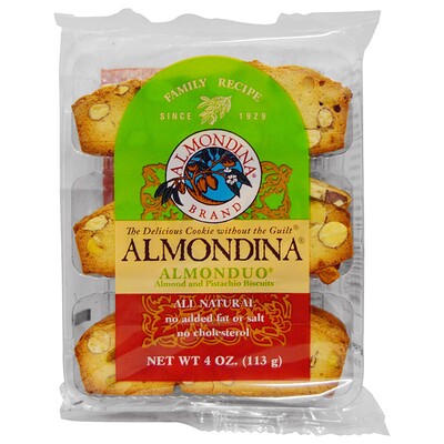 Almondina AlmonDuo, Almond and Pistachio Biscuits, 4 oz.