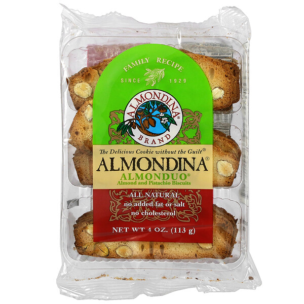 Almondina, AlmonDuo, Almond and Pistachio Biscuits, 4 oz.