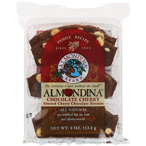 Almondina, Chocolate Cherry, Almond Cherry Chocolate Biscuits, 4 oz (113.4 g)
