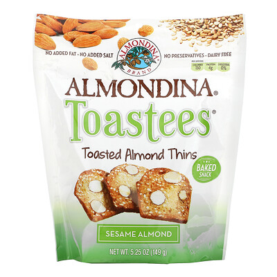 Almondina Toastees, Sesame Almond, 5.25 oz