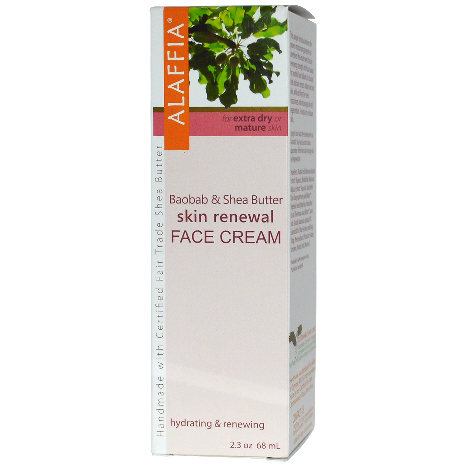 Alaffia Skin Renewal Face Cream - Baobab & Shea - 2.3 oz Cosmetic Skin Care Beauty Tool Face Facial Mask Brush