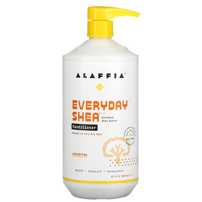 Alaffia Кондиционер для повседневного употребления ши, без запаха, 32 жидких унции (950 мл)  - купить со скидкой