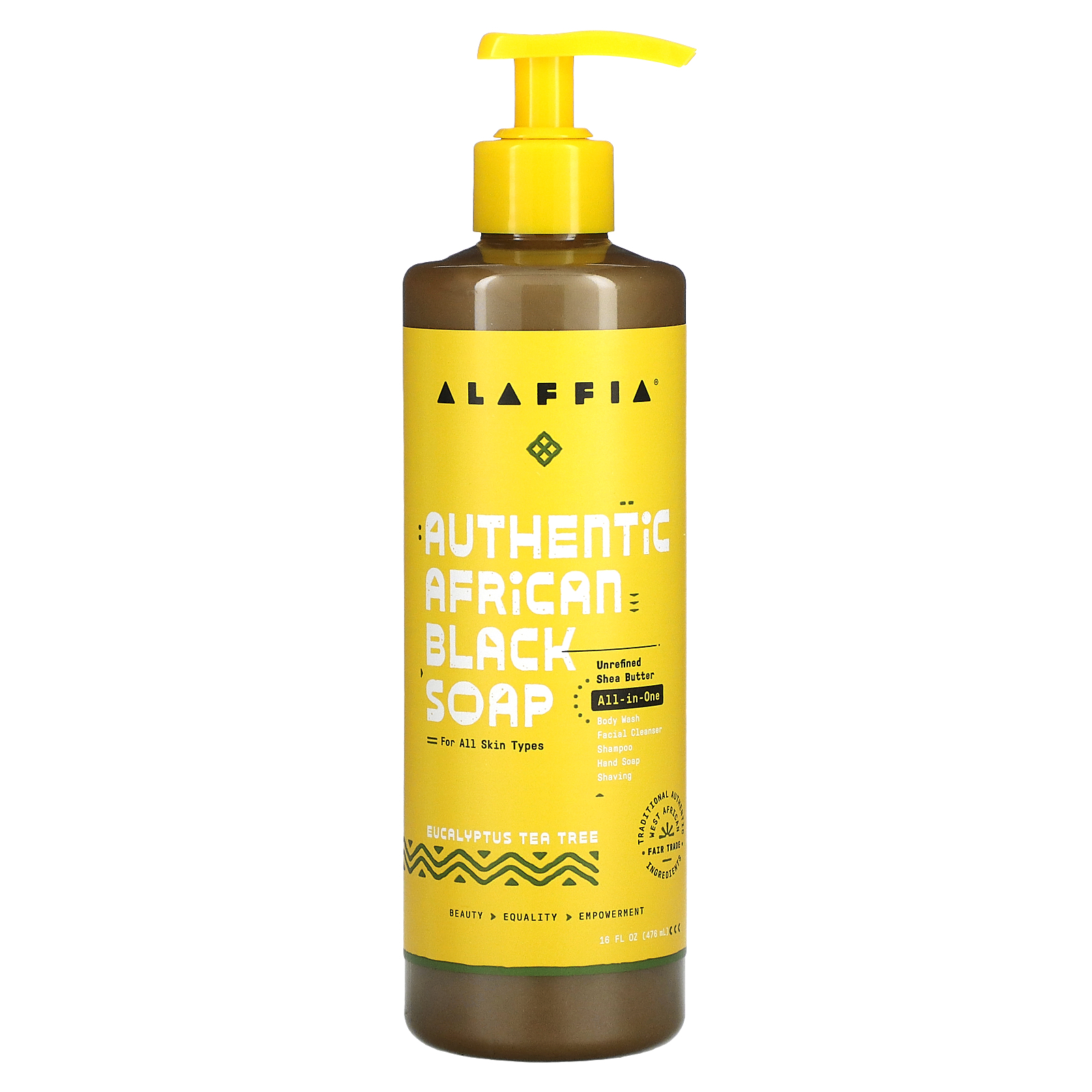 Alaffia, Authentic African Black Soap, Eucalyptus Tea Tree, 16 fl oz ...