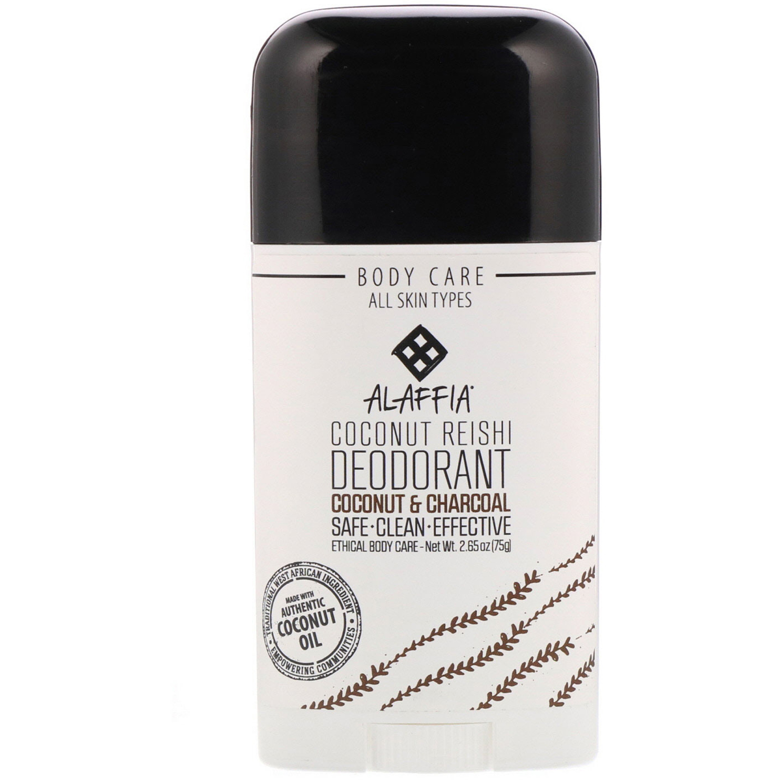 Alaffia, Coconut Reishi, Deodorant, Coconut & Charcoal, 2.65 oz (75 g